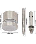 10 Pack 304 Stainless Steel Glass Railing Standoffs With Slick Wire Draw Texture bombproof heavy duty spacers and screws.