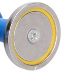 Heavy Duty Welding Support Clamp With Adjustable Spring And Strong Suction Holds Metal Grounding Steady For Aluminum Alloy And Red Copper Tools That Make Your Jobs A Breeze, showing magnet base with blue handle.