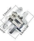 2Pcs Stainless Steel Hidden Hinges For 180 Degree Concealed Folding Doors, dimensions shown, durable material