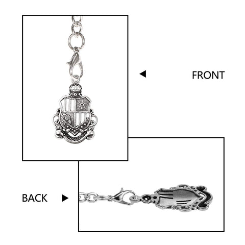 Dope Men's Double Albert Chain Pocket Watch T Bar Chain With Curb Link Three Hooks And Antique Shield Silver Pendant Fob Charm Vest Clip Accessory Total Length 28.5 Inches For Classic Dress Or Everyday Style