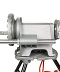 Heavy Duty Pipe Threading Power Drive And Stand compatible with Ridgid 41855, side view showing motor and assembly.