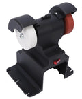Compact Bench Polishing Machine With 4000mAh Battery And Variable Speed Up To 7000 Rpm For Precise Grinding Tasks showing side view with black body and dual polishing wheels.
