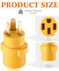 Slick Nema 10-30p To 14-50r Adapter For Level 2 Electric Vehicle Charging Yellow Edition showing dimensions and details.