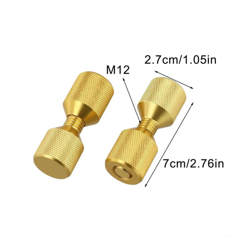 Pipe Fitter Flange Alignment Pin Set 1-1/8 Inch Two-Hole Dowel Pins For ASME Flange Aligner Kit Hardened Aluminum Tool Gold Finish