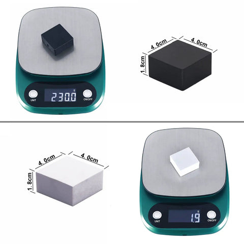 Digital scale measuring ingot and foam block from Dog Weighted Weights Set 0.5lb Each Ingot Weights And Foam Blocks For Walking And Strength Training.