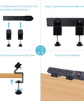 Installation steps for One Hand Access Desk Edge Power Strip Clamp Mount Space Saving Cable Organizer Holder on desk