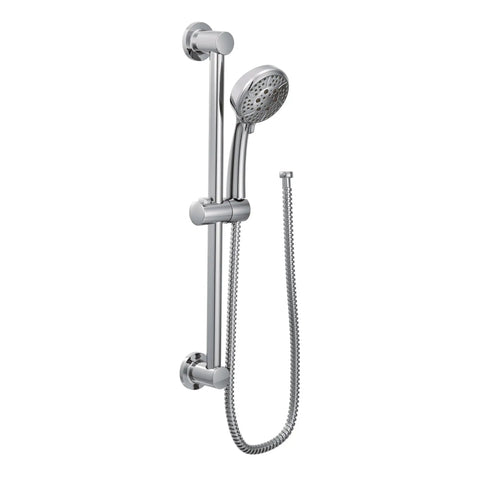 Chrome Eco Performance Handheld Showerhead With Four Spray Patterns, 69 Long Hose And 30 Inch Slide Bar, Adjustable