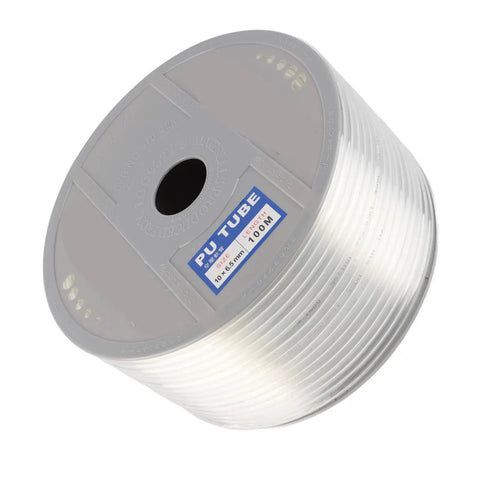 Hella Flexible Transparent Pu Air Hose With Ultra Soft Pneumatic Tubing 10mm Outer Diameter And 6 5mm Inner Bore For Air Compressors on a spool.