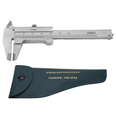 Vernier Caliper 0-50mm Precision Measuring Tool For Jewelry And Watches, Stainless Steel Body, includes protective case