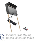 Linear Adjustable 12V Path And Area Light With Riser And Stem Kit 3000K Warm White Built In LED Black Finish Includes Base Mount Riser Mount And Extension Mounts For Flexible Outdoor Landscape Lighting.