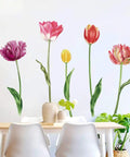 Five Large Tulip Wall Decals Set Garden Floral Wall Art Stickers For Bedroom And Living Room Waterproof Peel And Stick Decor Easy To Remove About 37 Inches High Great Gift For Mom