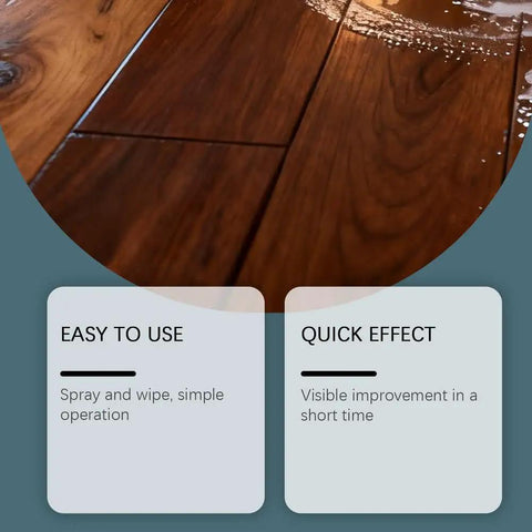 Wood Floor Scratch Repair Kit With Rosin Nano Silica Formula Quick Fix Stick on dark wood showing easy shake and wipe use
