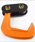 Heavy Duty Forged Swivel Hook And Horizontal Steel Plate Lifting Clamp with secure locking feature and durable forged design.