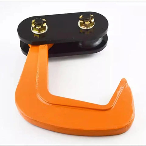 Heavy Duty Forged Swivel Hook And Horizontal Steel Plate Lifting Clamp with secure locking feature and durable forged design.