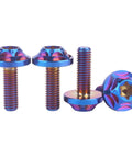 Premium Grade 5 Titanium T30 Torx Bolts For Bicycle And Motorcycle M5 X 15mm Burnt Blue high-strength fasteners with unique design.