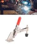 Toggle Clamp Heavy Duty 220Lbs Holding Capacity With Anti Slip Rubber Tip for woodworking jigs and fixtures observed in use.