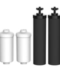 Gravity Water Filter No-Fuss Replacement Kit for Berkey BB9-2 Black and PF-2 Fluoride Filters, shown upright.