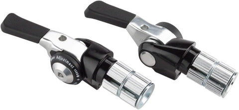 Bar End Shifter Set 8-Speed Road Bike Double Or Triple Shimano Compatible Black Durable Stainless Steel