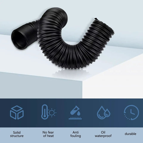 Universal 2.4 Inch Flexible Black Air Intake Hose Expands To 39 Inches With Rock Solid Anti Leak Build for cold air flow.