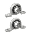 25mm Bore Pillow Block Ball Bearing Insert Set, KP005 2 Pack with zinc alloy mount and gray silver tone, industrial machine parts