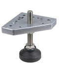 Straight Up Bulletproof Adjustable Leveling Feet 4 Pack Shop Ready Heavy Duty Carbon Steel Mounts With 40mm Swivel Base And M5 M12 Threads, close-up of adjustable leveling foot with carbon steel top and rubber base.