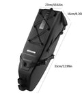 Big Capacity Waterproof Bike Seat Bag 10 To 14L With Roll Top Closure Anti Slip Buckles Side View with Dimensions