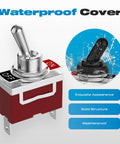 Marine Grade Waterproof Toggle Switch 2 Pin SPST On Off 12V DC 30A 125VAC 20A showcasing waterproof cap and rugged design