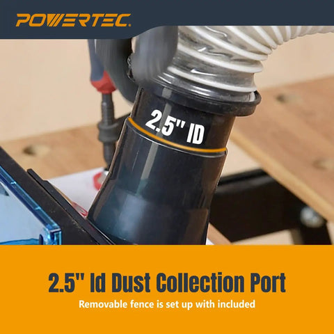 Trim Router Table With Base Plate And Predrilled Holes No Frills Adjustable Fence Dust Port And Transparent Bit Guard For Wood Routers That Fit Bosch Porter Cable Ryobi DeWalt Makita