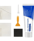 Fast No Mess Drywall Repair Kit For Holes And Cracks, Easy Putty Mending Paste with scraper, sandpaper, nozzle and wall image
