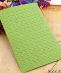Flat Out Dope 3D Plastic Embossing Folder Template With Absolutely Stunning Industrial Wind Texture For A6 Card Making and Total Game Changer Diy Scrapbook Craft Projects on green polymer