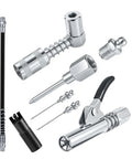 8 Piece Grease Gun Fittings Kit With 90 Degree Coupler And Sleeves, Grease Needle Dispenser, Two Needle Nozzles, 12 Inch Hose, Zerk Fitting Cleaner