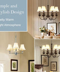 Chandelier Lamp Shades For Candelabra Bulbs Clip On Fitter 6 Inch Bottom Diameter 3 Inch Top Diameter 5 Inch Tall 6 Pack