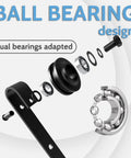 Exploded view of ball bearing design in Six Foot Sliding Barn Door Hardware Kit With 265 Lb Capacity Fits Doors Up To 36 Inches