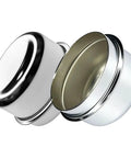 Double Pack 1.98 Inch Trailer Hub Dust Caps With Wheel Bearing Grease Covers Road Warrior Grade Heavy Duty design, shiny metal finish.