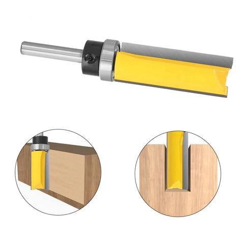 Heavy Duty Four Inch Shank T Shaped Router Bit For Woodworking Milling showing sharp carbide tip cutting wood slots.