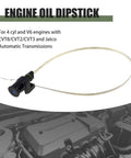 Go-To Automotive Transmission Oil Dipstick Immersion Level Indicator Stainless Steel Dipstick Replacement OEM 31086 JA00A shown above an engine
