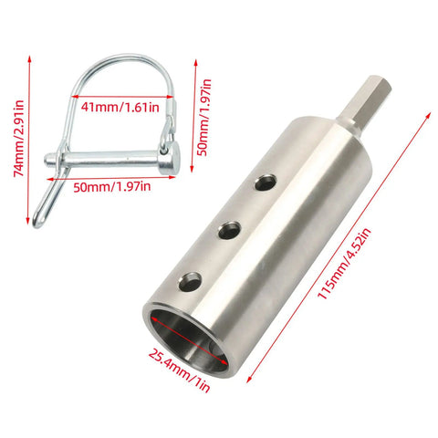 Beefy Heavy Duty Stainless Steel Trailer Hitch Adapter Link Fits One Inch Drive Shafts With No Sweat Quick Install Setup for smooth cordless drill.