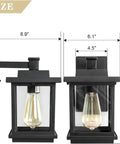Rectangular Outdoor Porch Light With Clear Glass, Dope Farmhouse Style Weatherproof Exterior Wall Lantern In Matte Black dimensions