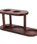 Natural Wood Pour Over Coffee Station Sporting A Rock Solid Dripper Base With Secure Filter Trays For Smooth Zero Spill Brews That Seriously Level Up Your Countertop Game, shown from side angle.