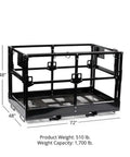 Rock Solid Four By Six Foot Mesh Telehandler Work Platform With Heavy Duty Safety Cage For Forklift Aerial Access, dimensions 72x48x48 inches.