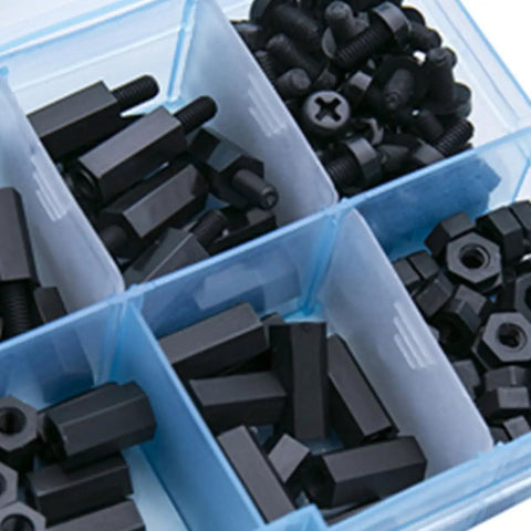 180 Piece Nylon Spacer Screw Standoff Kit With Plastic Storage Box For Diy Electronics Prototyping Anticorrosive Motherboard Spacers And Hex Spacers For Precise Durable Hardware Gear, black nylon standoffs in compartment box