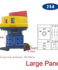 Heavy Duty DIN Rail Mount Switch With Open Two Stage Operation 25A 64x49mm Rotary Cam Isolator for Panels