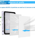 Four Pack HEPA Vacuum Filter Set for Kenmore EF-2 86880 Exhaust Vacuum with air flow illustration