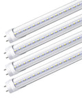 4-pack 2Ft LED T8 Tube Ballast Bypass Daylight 5000K Dual End Lighting 1000 Lumens 10W 24W Fluorescent Replacement Clear Cover AC 85 265V