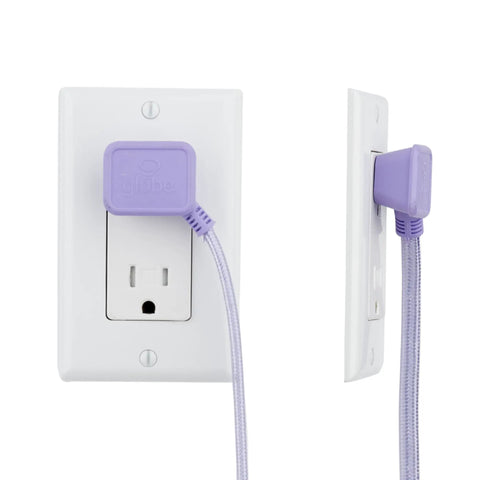 Designer Series Stylish Fabric Extension Cord 9 Feet Long With Right Angle Plug And Three Polarized Outlets 125 Volts 