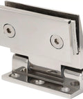 Top Shelf Heavy Duty Frameless Glass Door Hinges Constructed From Premium Corrosion Resistant 304 Stainless Steel side view with rugged design.