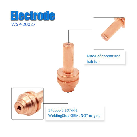 Electrode for Miller Spectrum 375 Xtreme Plasma Cutter Pro Grade 176655 Electrodes 10 Pack And 176656 Tips 10 Pack Replacement Kit