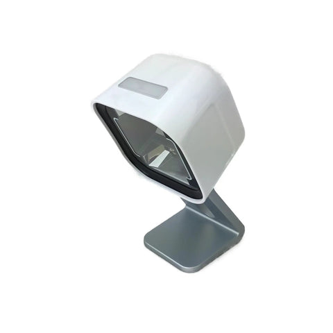 Omnidirectional Presentation Barcode Scanner Kit 1D 2D Wired DPM IP52 White With USB Cable And Presentation Cradle Digimarc Ready
