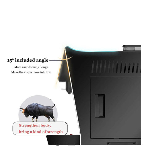 Straight Up Automatic Desktop Espresso Maker With Smart Touch Interface For Dope Morning Brews and Silky Milk Foam side view showing 15° included angle design.