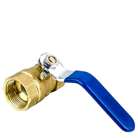 1/4 And 3/8 Inch Brass Ball Valve With Smooth Lever Handle For Copper Plumbing Rig Up Your Pipes Quick Turn Tap For Pro And Diy Crews Easy Install Leak Proof Build That Holds Up with blue handle.